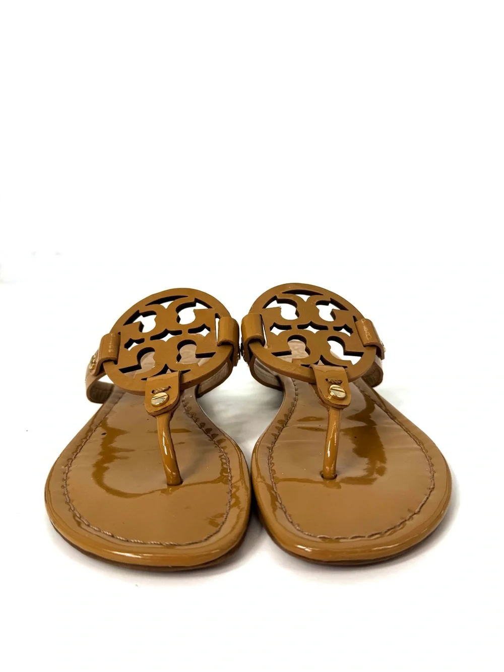Tory Burch Miller Sandals Tan Patent Leather 6.5